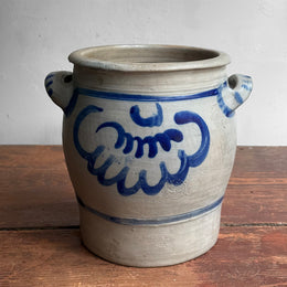 19th-century Salt-Glazed Stoneware German Crock (#2)