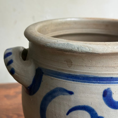 19th-century Salt-Glazed Stoneware German Crock (#2)