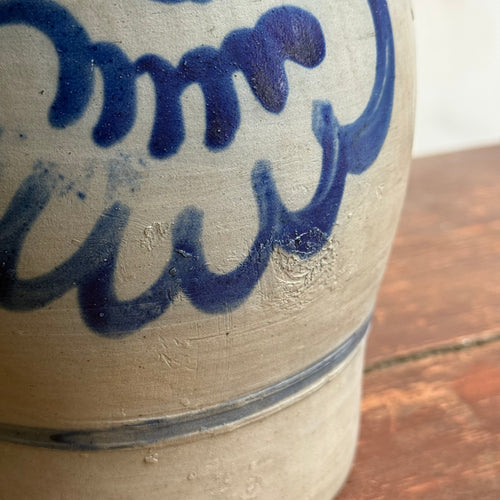 19th-century Salt-Glazed Stoneware German Crock (#2)