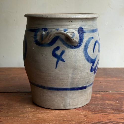 19th-century Salt-Glazed Stoneware German Crock (#2)