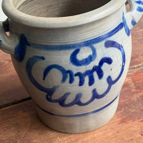 19th-century Salt-Glazed Stoneware German Crock (#2)