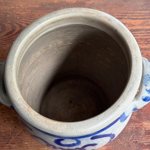 19th-century Salt-Glazed Stoneware German Crock (#2)