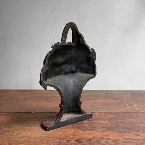 Antique American Cast Iron Flower Basket Doorstop