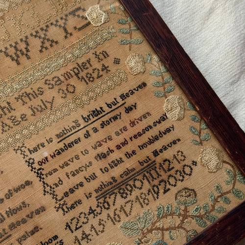 19th-century American Needlework Sampler