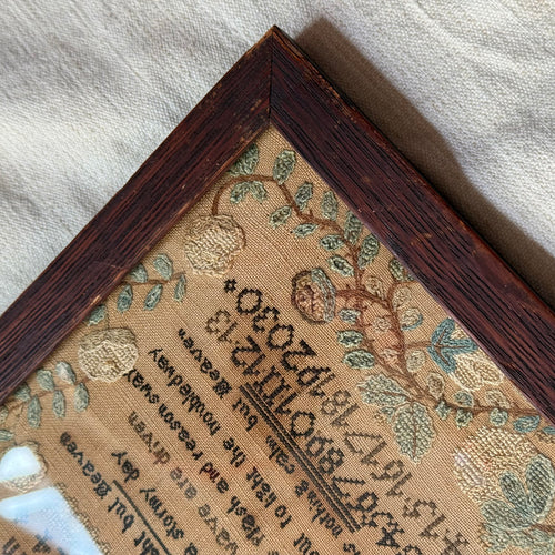19th-century American Needlework Sampler
