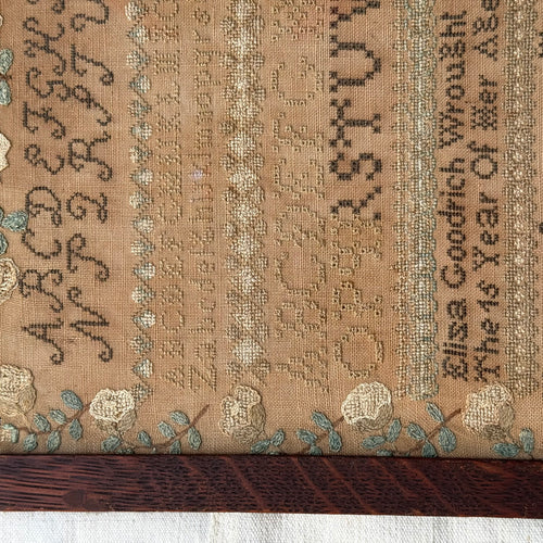 19th-century American Needlework Sampler