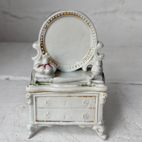Antique German Porcelain Fairing Trinket Box (#13)