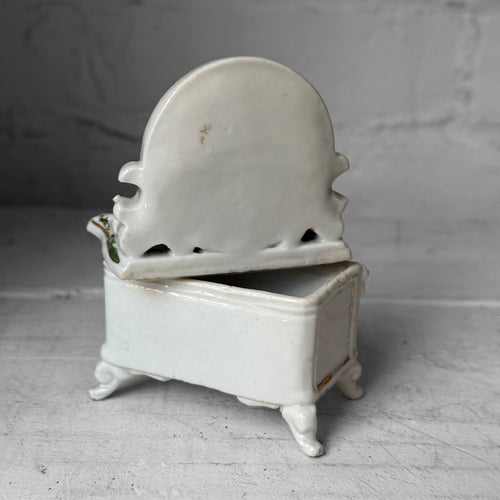 Antique German Porcelain Fairing Trinket Box (#13)