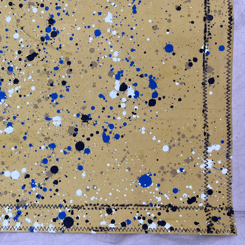 2' x 6' Black Point Mercantile Splatter Painted Canvas Mat #32