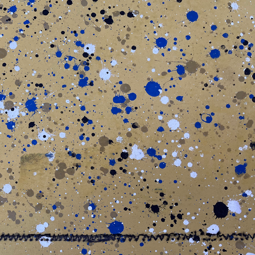 2' x 6' Black Point Mercantile Splatter Painted Canvas Mat #32