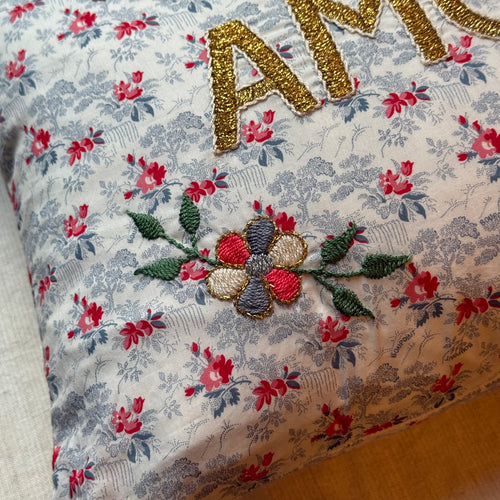 "Amour" Embroidered Cushion (CS-802)