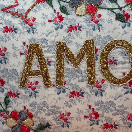 "Amour" Embroidered Cushion (CS-802)