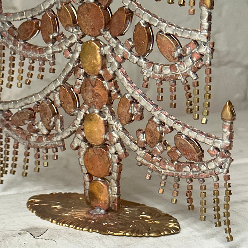 Crystal Jeweled Tree in Red & Clear Fringe