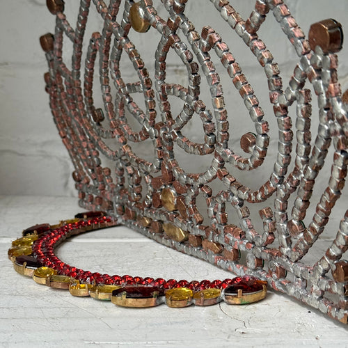 Large Crystal Jeweled Colorful Glass Crown