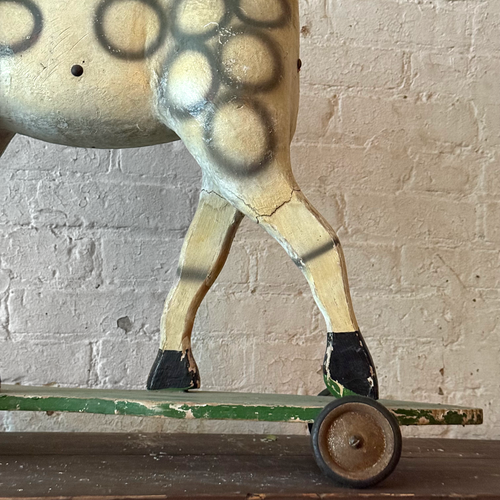 19th-century French Toy Horse on Wheels