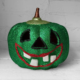 Ino Schaller Glitter Jack-O'-Lantern Pumpkin in Green