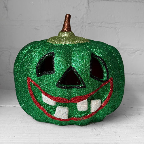 Ino Schaller Glitter Jack-O'-Lantern Pumpkin in Green
