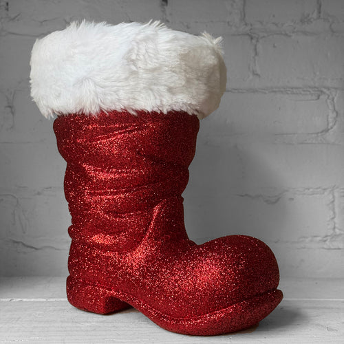 Red Glitter Boot Bucket