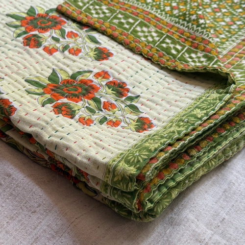 Vintage Sari Double Bedcover (#7-02)