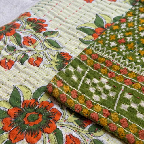 Vintage Sari Double Bedcover (#7-02)