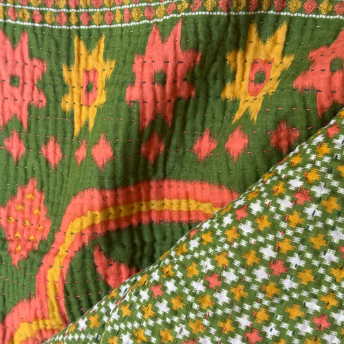 Vintage Sari Double Bedcover (#7-02)