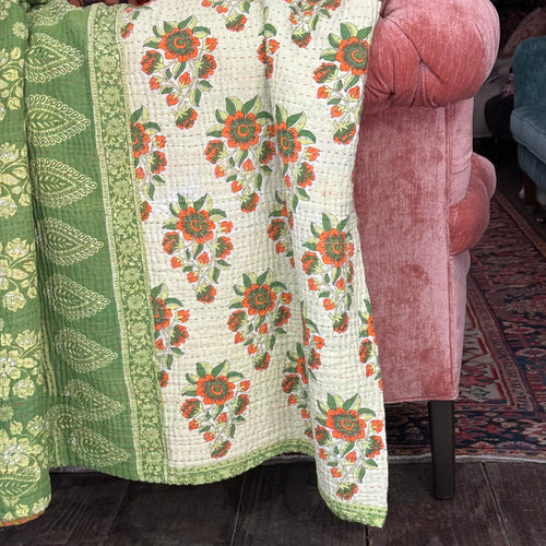 Vintage Sari Double Bedcover (#7-02)
