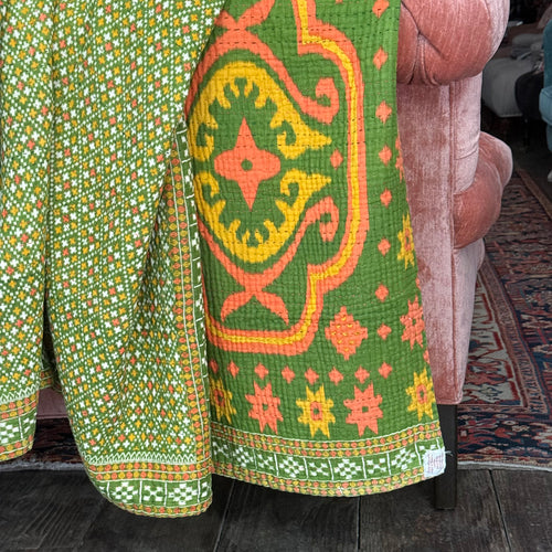 Vintage Sari Double Bedcover (#7-02)