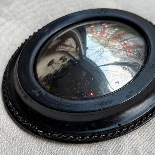 19th-century Small Convex French Mirror #2