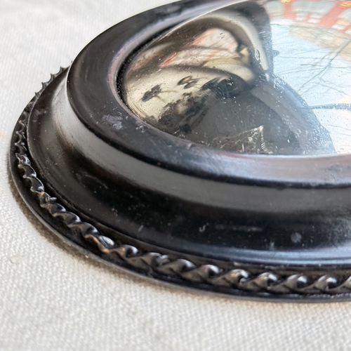 19th-century Small Convex French Mirror #2