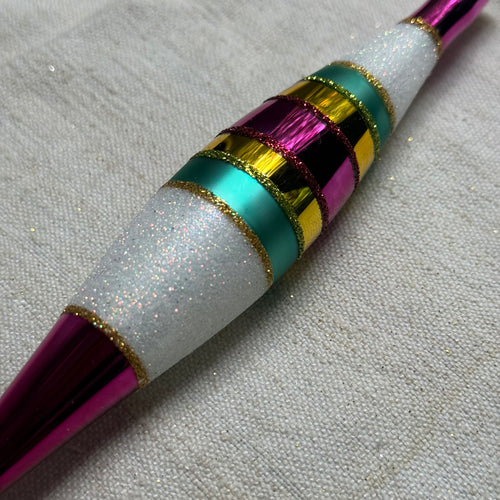 Striped Banded Icicle Ornament