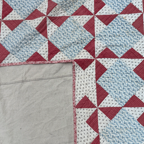 19th-century American Hand-Stitched Quilt #3