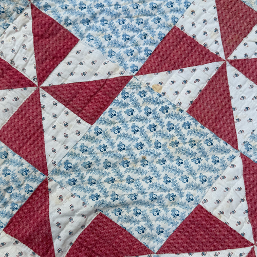 19th-century American Hand-Stitched Quilt #3