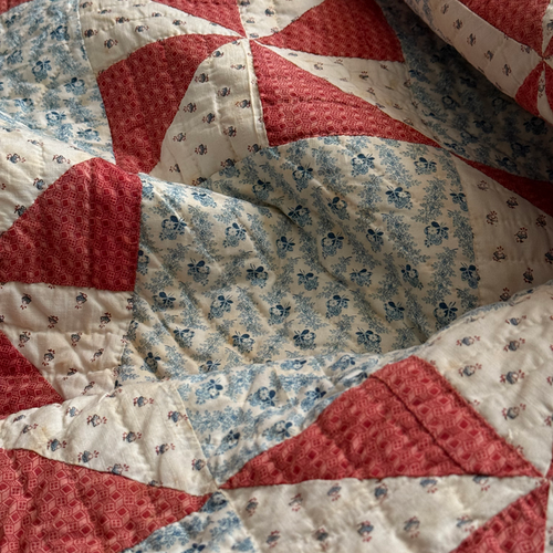 19th-century American Hand-Stitched Quilt #3