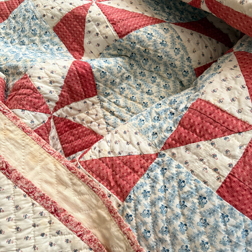 19th-century American Hand-Stitched Quilt #3