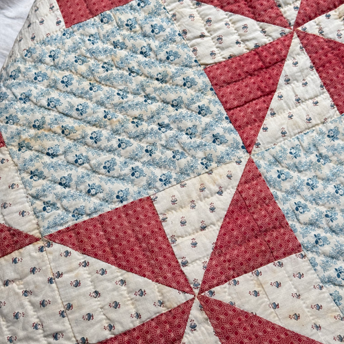 19th-century American Hand-Stitched Quilt #3
