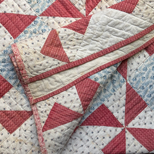19th-century American Hand-Stitched Quilt #3