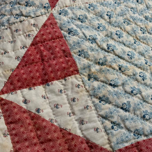 19th-century American Hand-Stitched Quilt #3