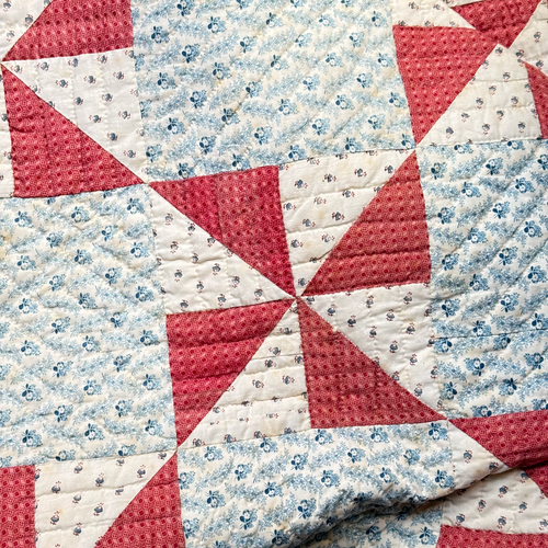 19th-century American Hand-Stitched Quilt #3