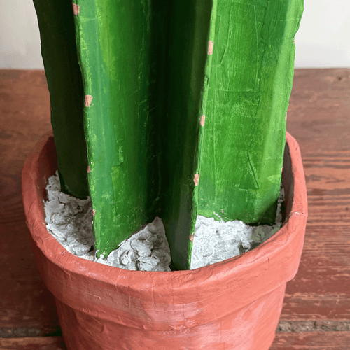 Papier-Mâché Potted Cactus