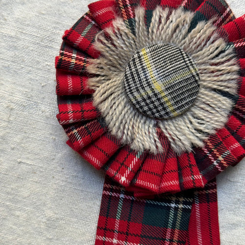 Vintage Dead Stock Ribbon Rosette Pin #2