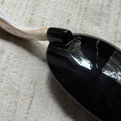 Carved Mother of Pearl Shell and Horn Serving Utensils