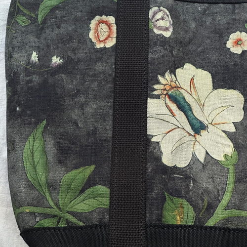 John Derian x Port Canvas Tote in Pierre Frey "Le Paravent Chinois" Small Fabric Tote in Black