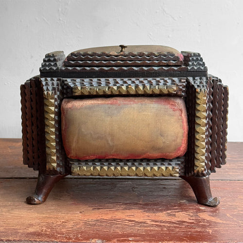 20th-century Footed Tramp Art Box