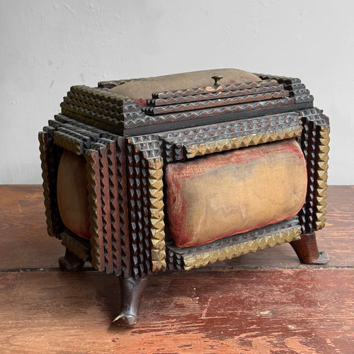 20th-century Footed Tramp Art Box