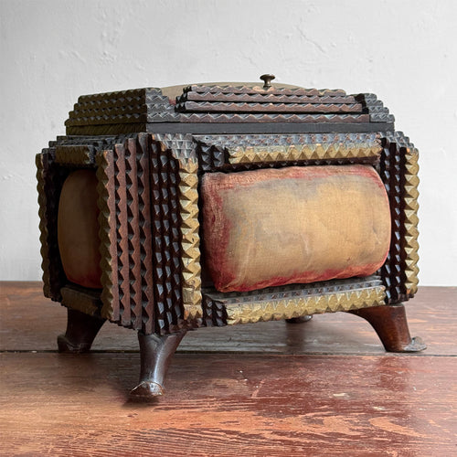 20th-century Footed Tramp Art Box