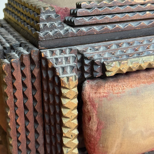 20th-century Footed Tramp Art Box
