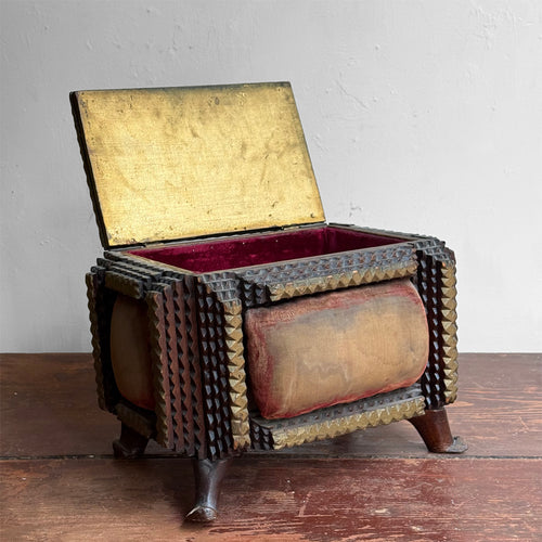 20th-century Footed Tramp Art Box