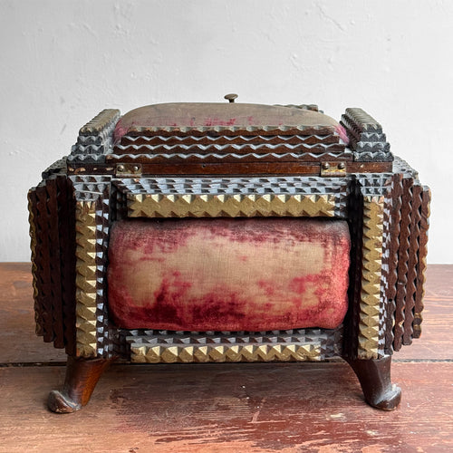 20th-century Footed Tramp Art Box