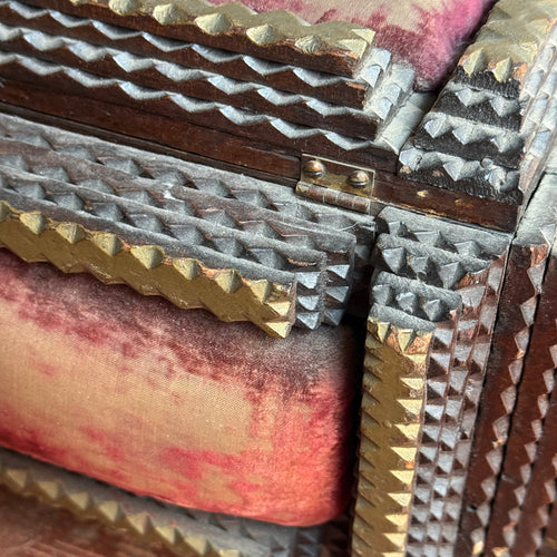 20th-century Footed Tramp Art Box
