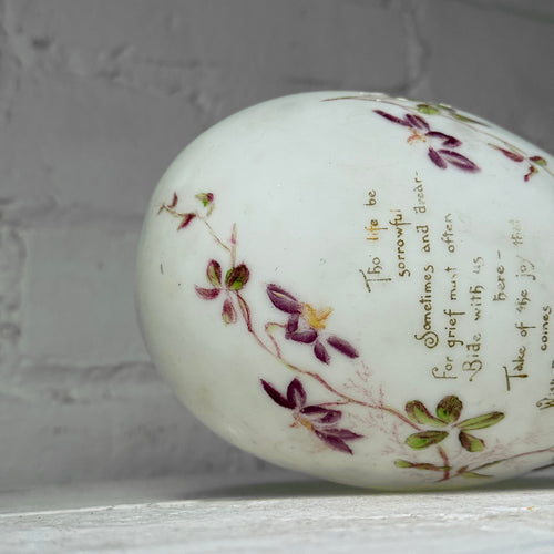 Antique Victoiran Painted Milk Glass Easter Egg (#2)
